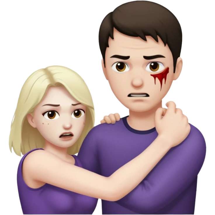 hombre golpeando a mujer emoji