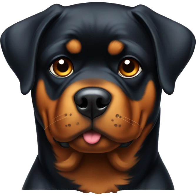 Rottweiler sitting down and pouting  emoji