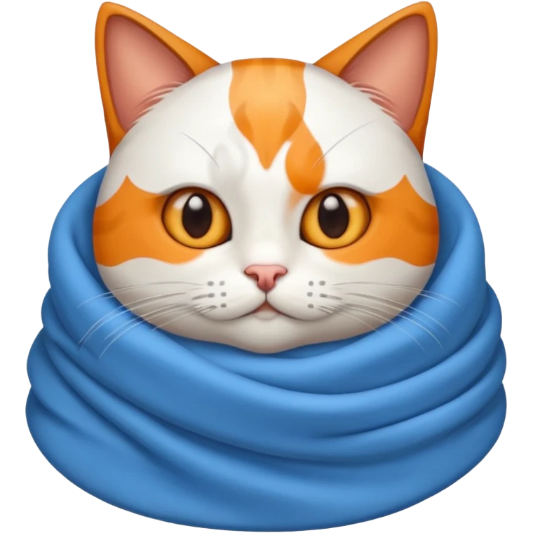 gato blanco con manchas naranjas y ojos azules emoji