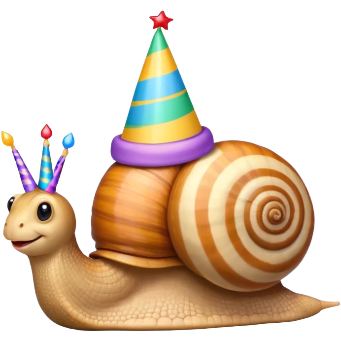 Snail celebrating birthday emoji