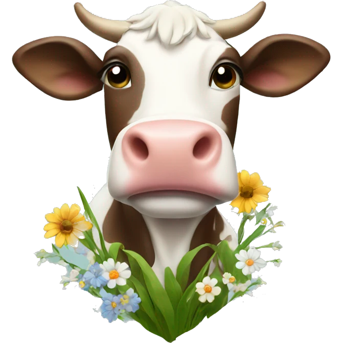 Cow with flowers emoji
