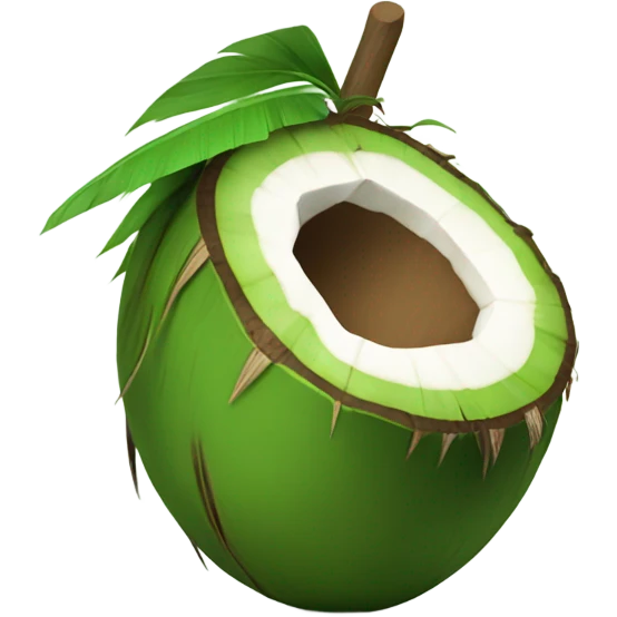  Whole green coconut drinkable emoji