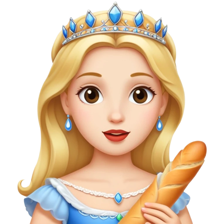 Princess eating a baguette  emoji
