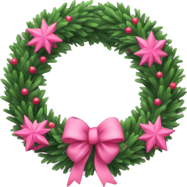 Pink Christmas wreath  emoji