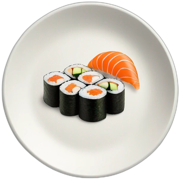 plate of sushi on a ar emoji