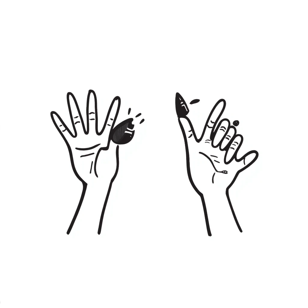 hands with cuts emoji
