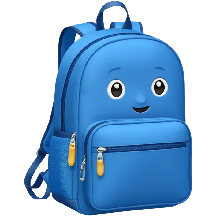 a blue kid Backpack with zip emoji