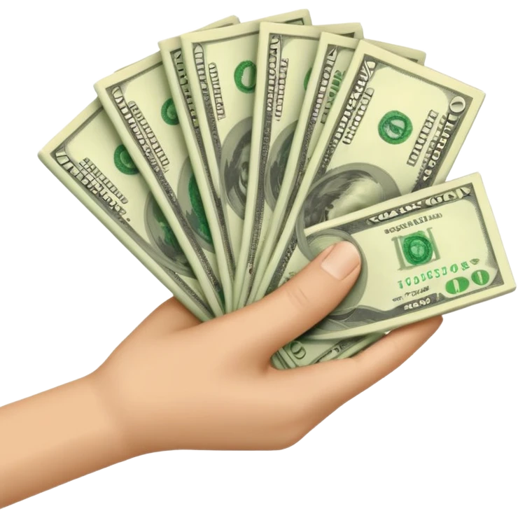 billetes en mano emoji