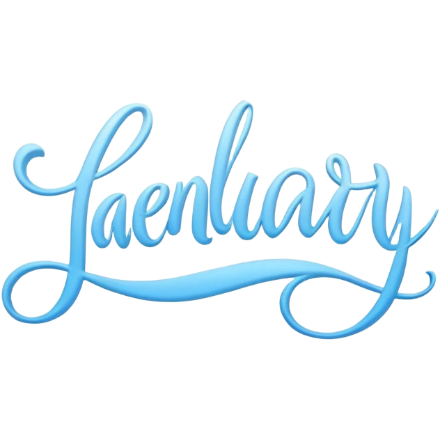 Light Blue “ hello January “ word in cursive emoji