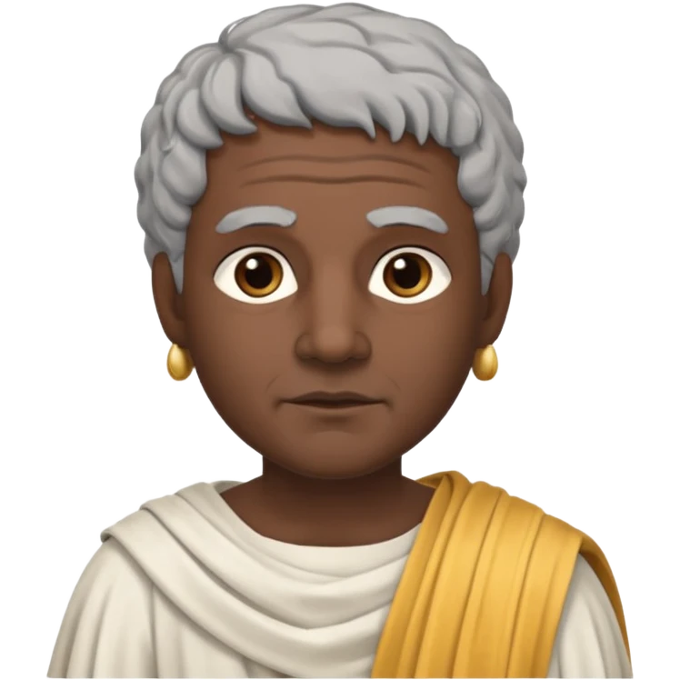 ancient greek writer with dark skin and grey hair emoji