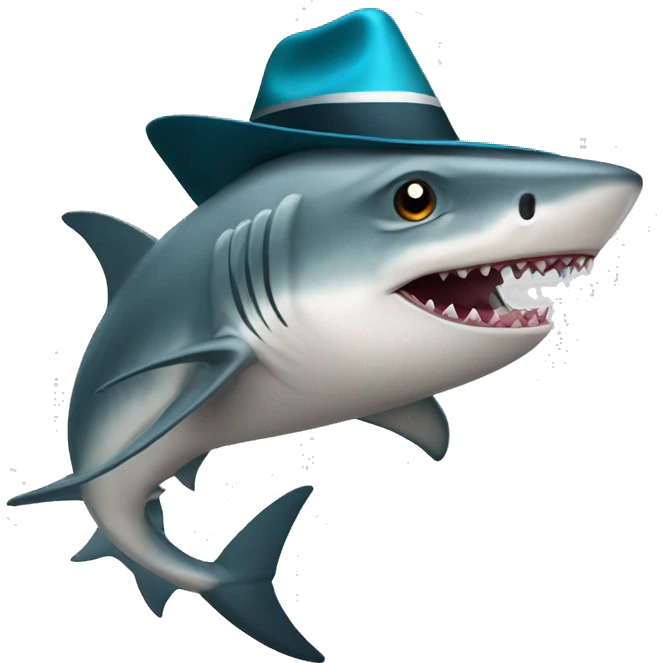 Tiburón con sombrero de copa emoji