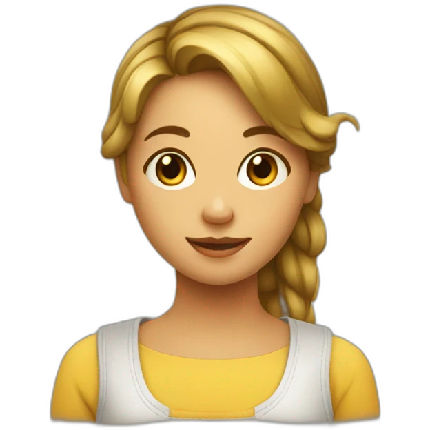 Fille sur poule emoji