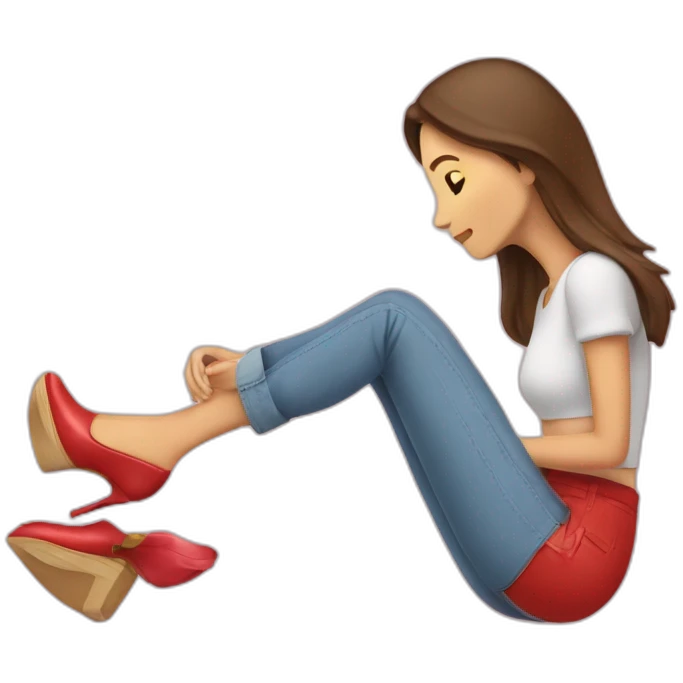mujer enamorada de sus zapatos emoji