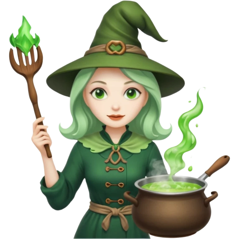 green witch cooking potion emoji