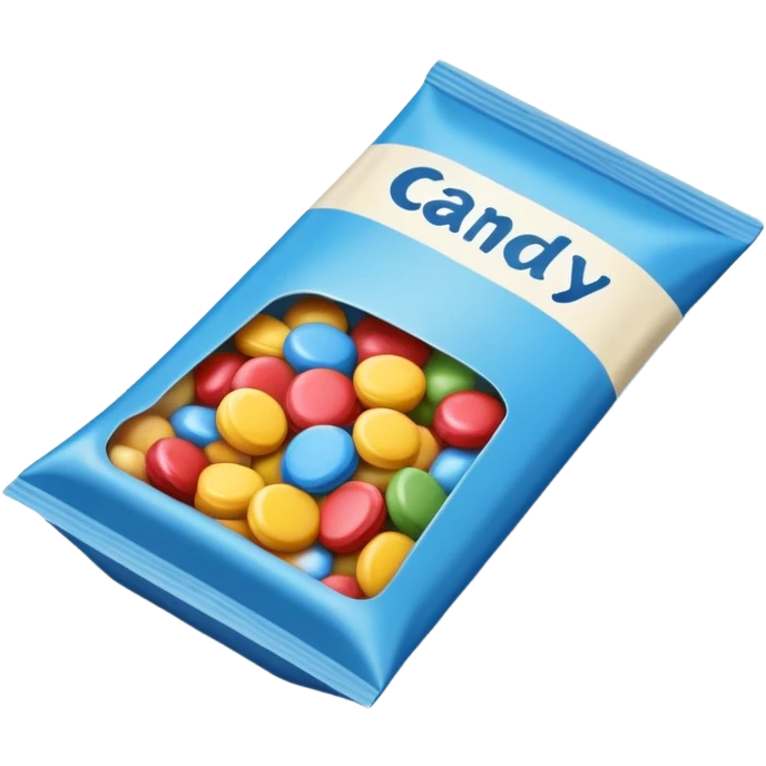 blue rectangular cardboard candy packet emoji