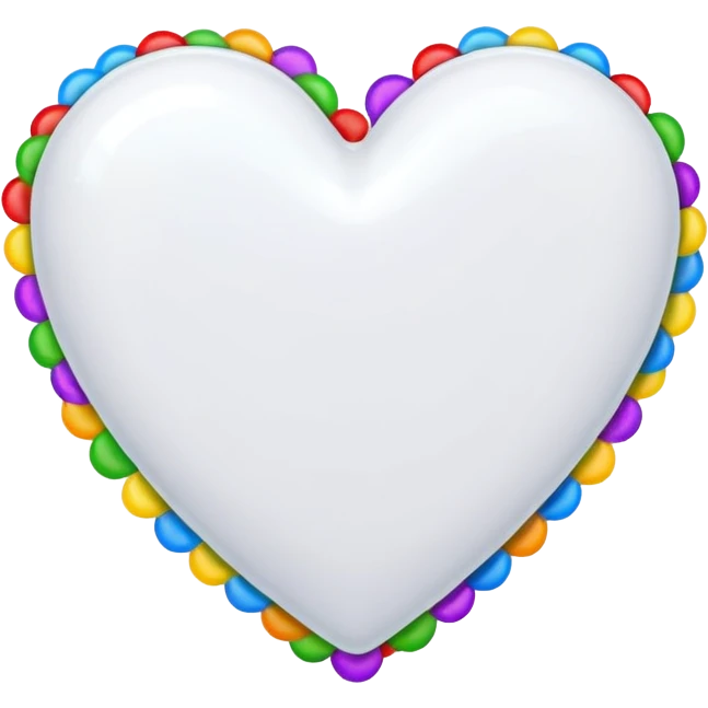 white heart with a confetti border emoji