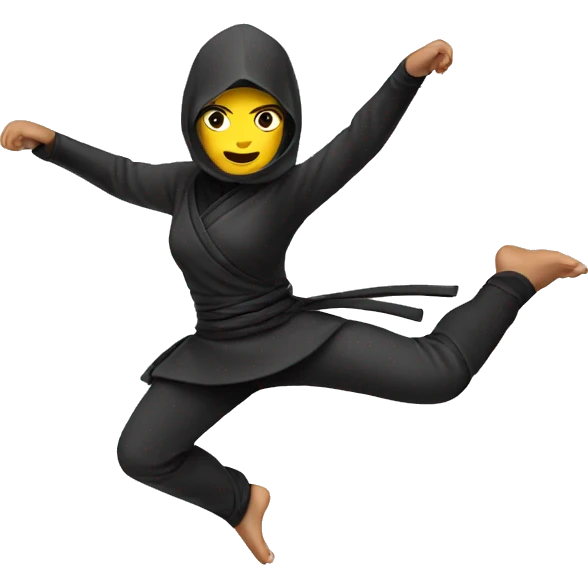Woman kicking ninja emoji