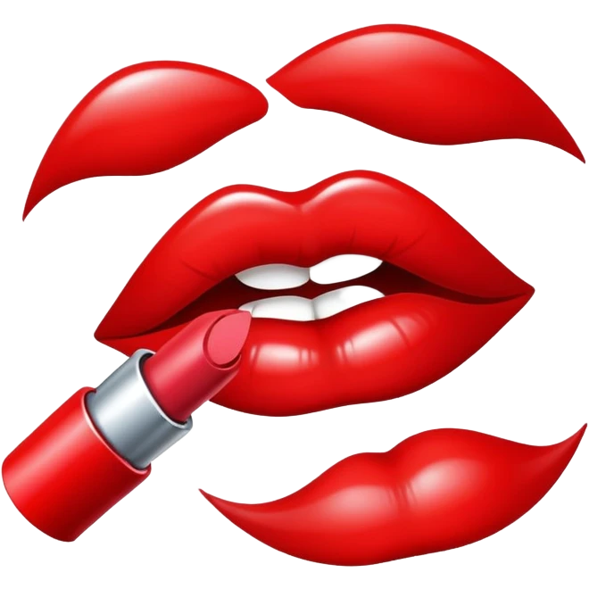 Lip stick kiss marking  emoji