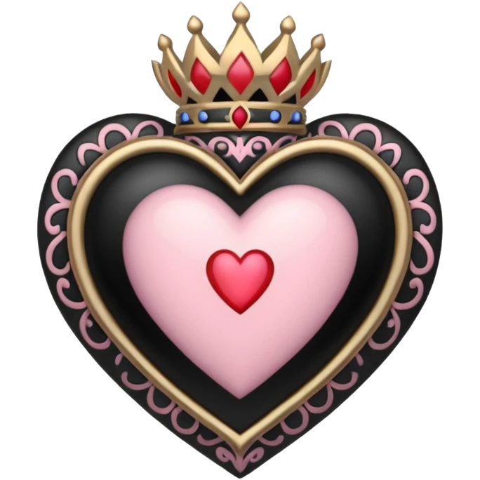 Light pink and black sacred heart emoji