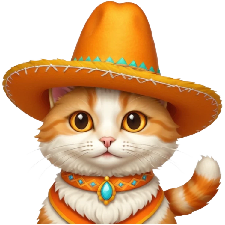 In gato con un sombrero emoji