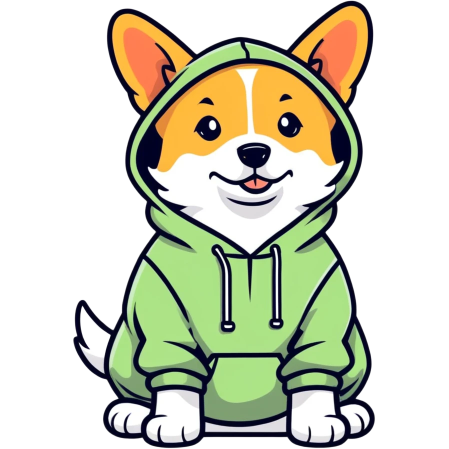 Dog wearing a hoodie emoji