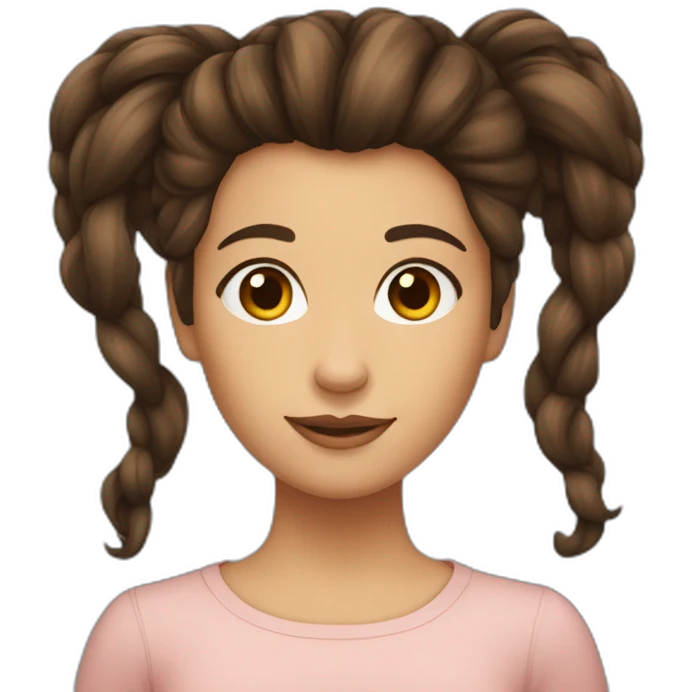 Fille brune avec des tresses emoji