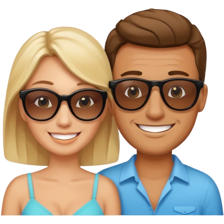 A white woman and man on their honeymoon emoji