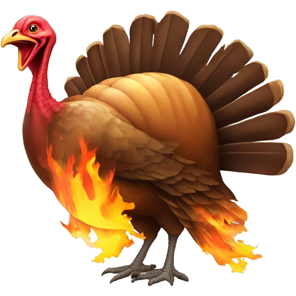 A turkey on fire  emoji