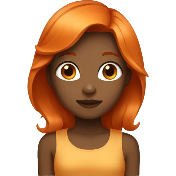 girl with orange and brown hair emoji