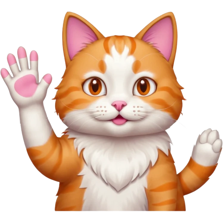 the cat waves his hand emoji