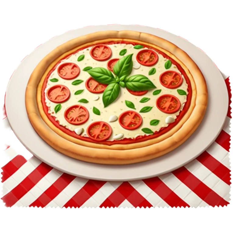 Margarita pizza on a Italian restaurant table emoji