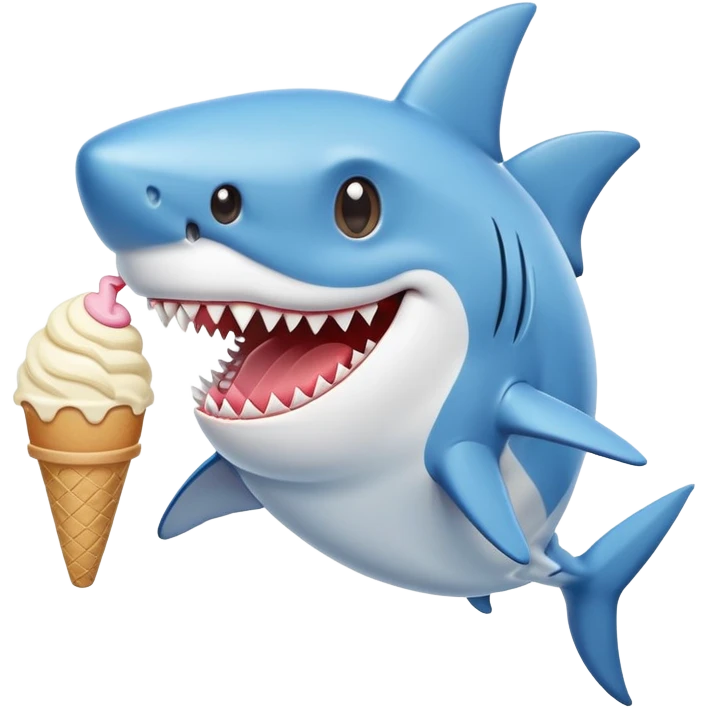 Shark eating icecream emoji