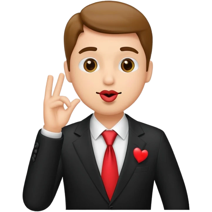 man in suite blowing a kiss. emoji
