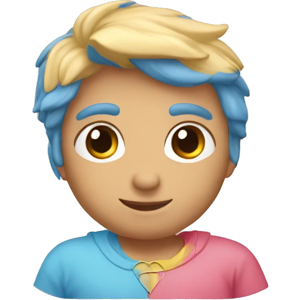 Un corazón de 4 tonos de celeste  emoji