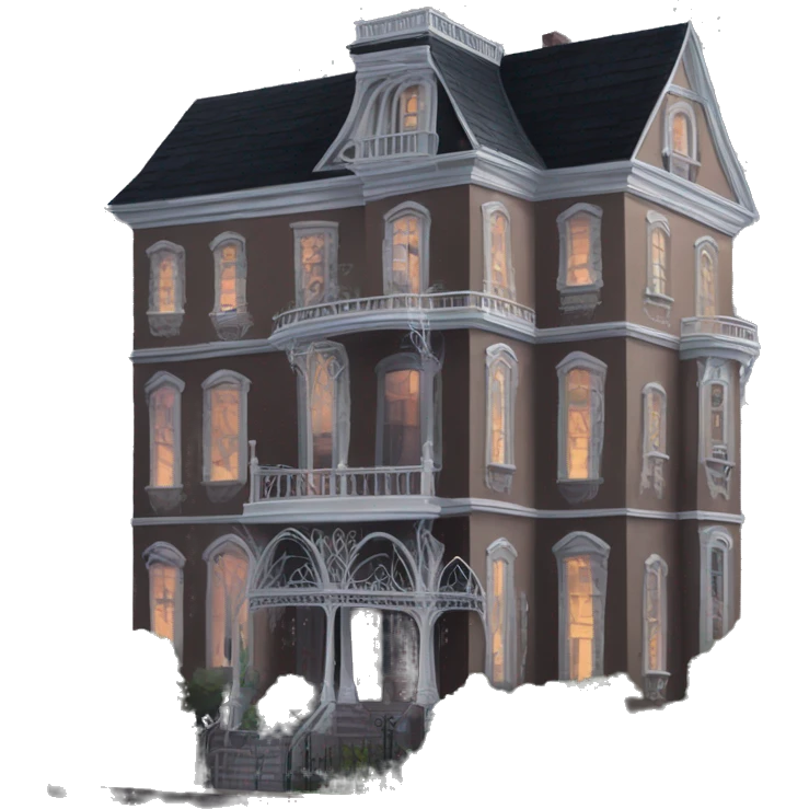 Beautiful Addams sprawling 12 story tall haunted old mansion  emoji