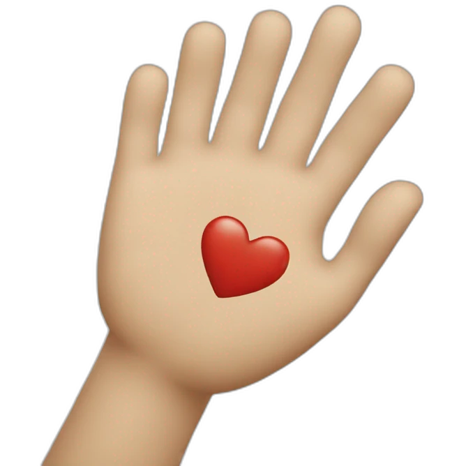 Cœur avec main emoji