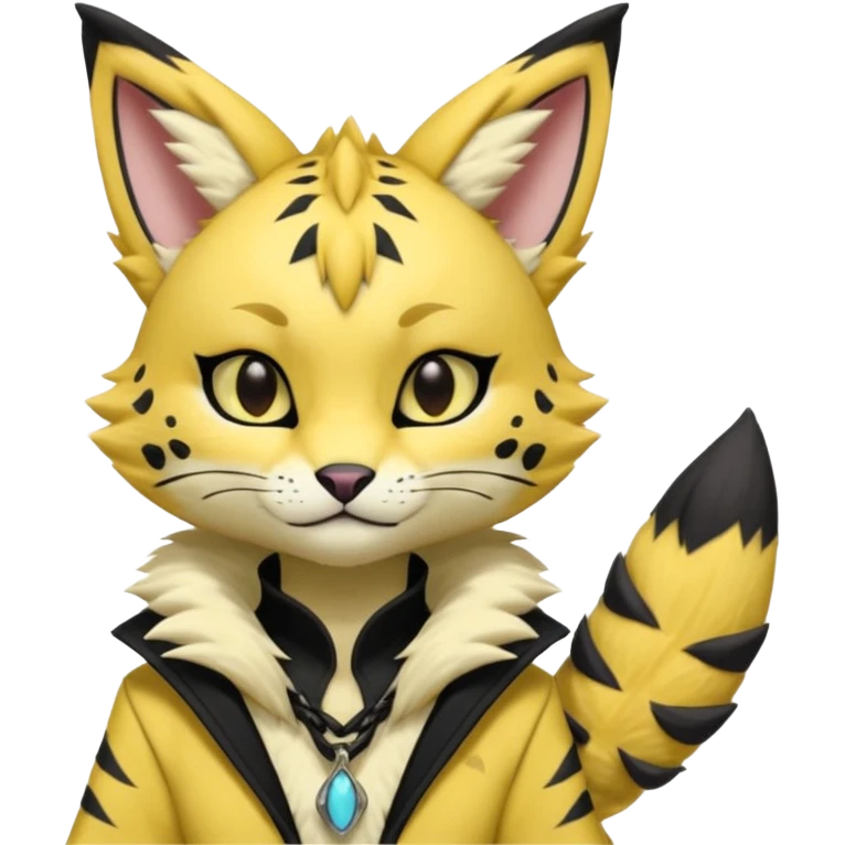 Cool gothic cute Kemonomimi Nekomimi Japanese Anime Kemono Furry Style Vernid-Serval-Renamon-Zeraora-Fursuit-furry-fursona emoji