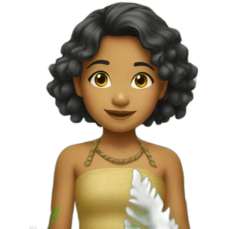 little tahitian girl emoji