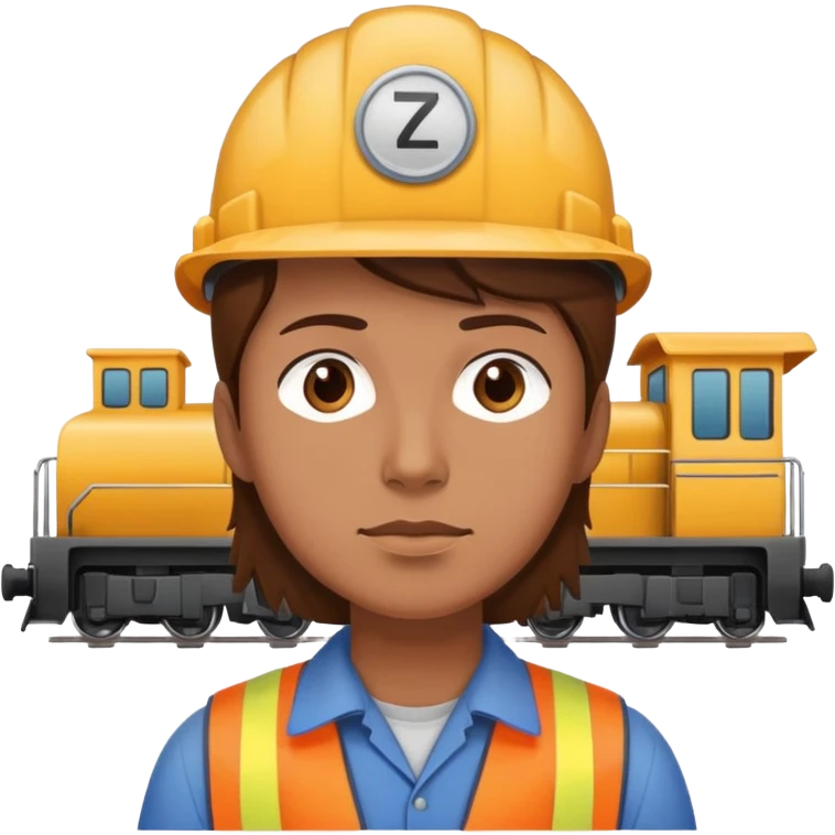 railway engineer standing and thinking emoji