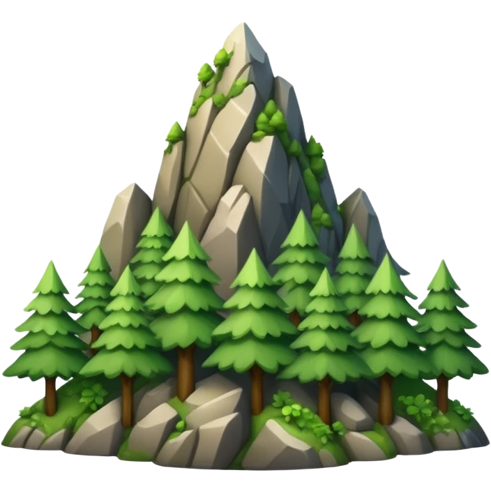 mountain with trees emoji