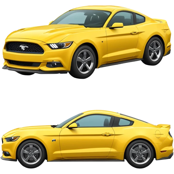 Create a ford mustang 309 emoji in yellow colour  emoji