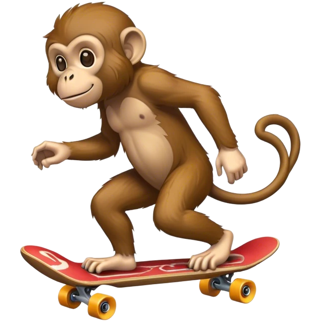 Monkey riding a skateboard emoji