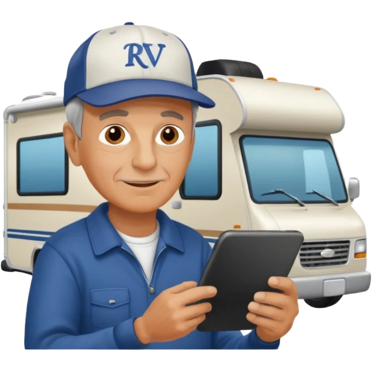 retired business guy working onrv emoji