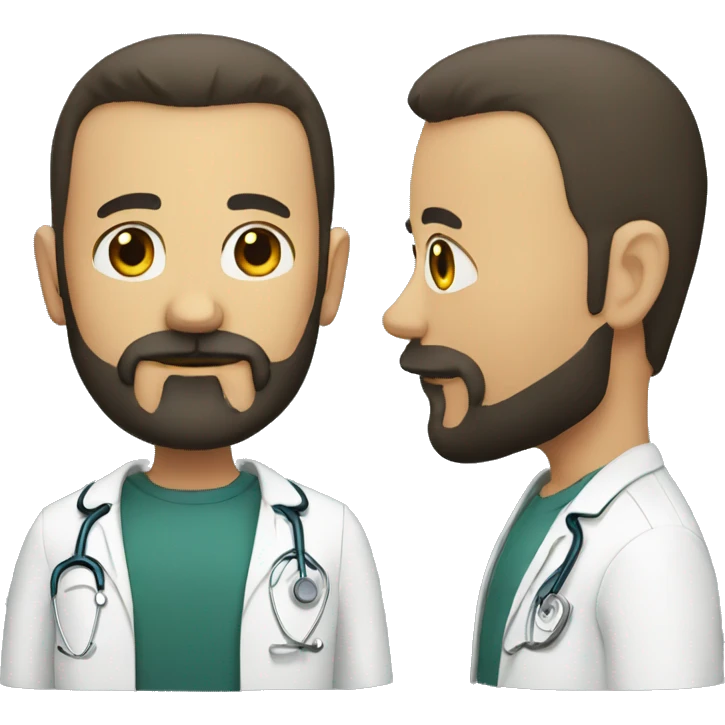 Bald tan doctor crown black beard emoji