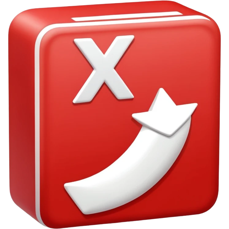 mach mir ein rotes viereck mit einem weißen x drinnen emoji