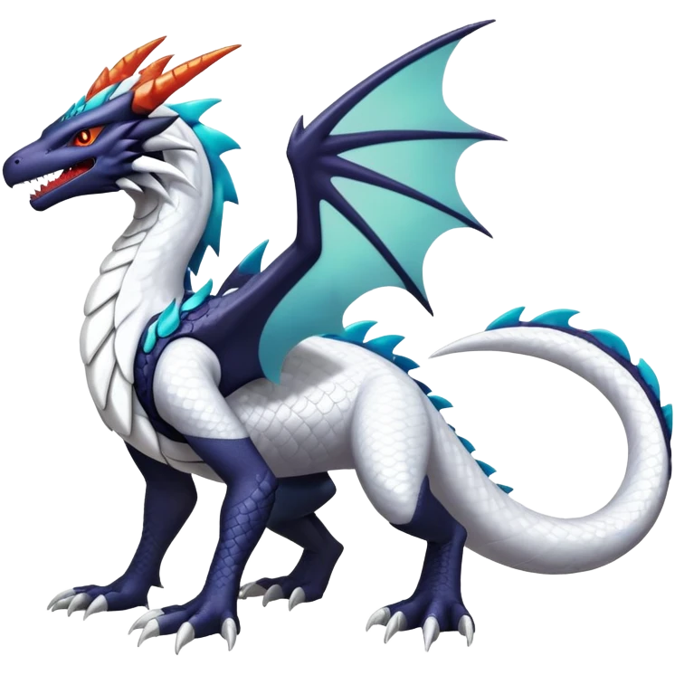 Shiny Dark Nargacuga-Reshiram-Salandit-Noivern-Hybrid (Full body) emoji