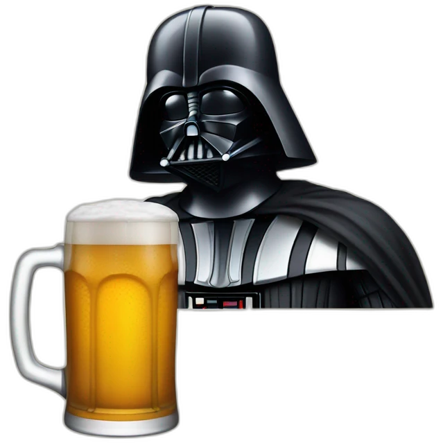 Darth vader drinking a big beer  emoji