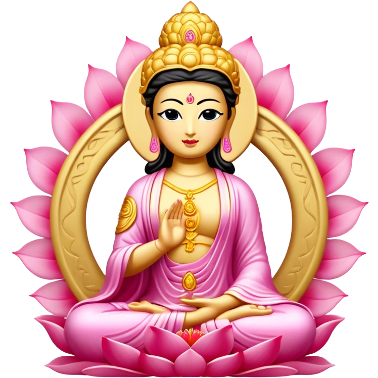 kuan yin buddha gold pink emoji