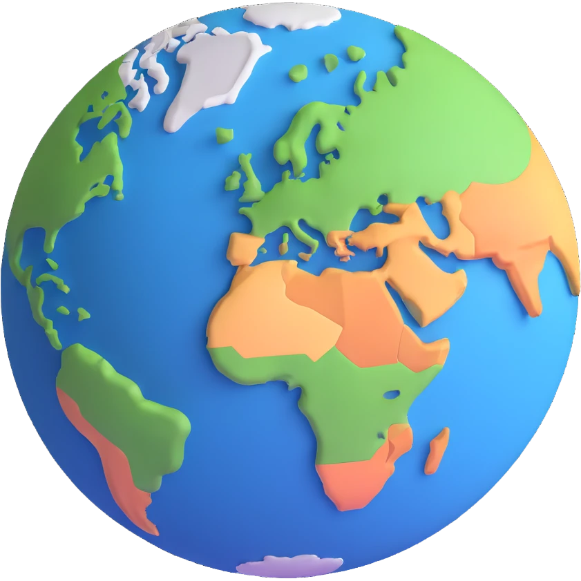 detailed 3D Earth planet emoji