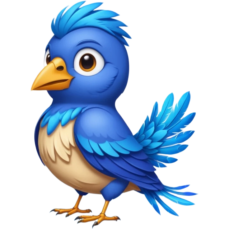 blue bird with shirt emoji